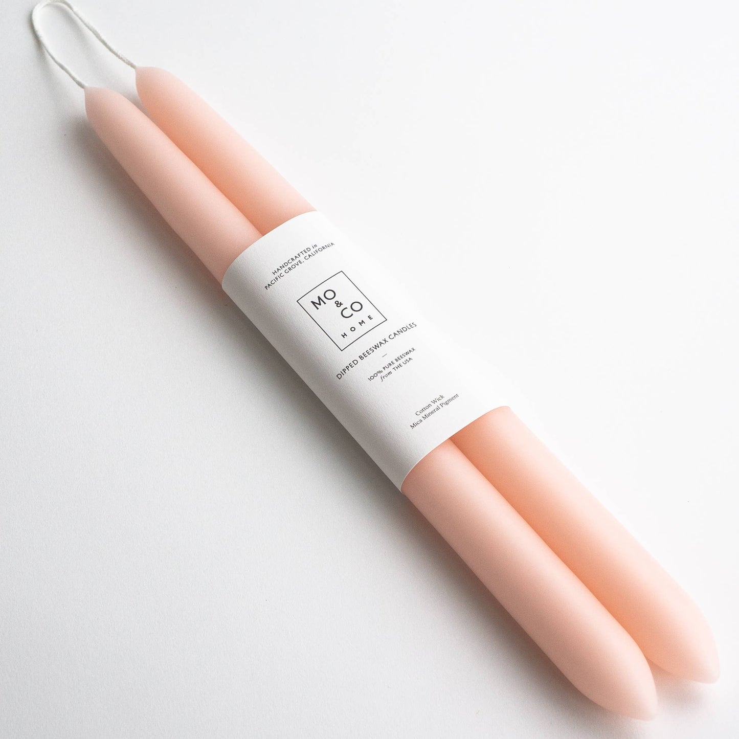 MO & CO HOME BEESWAX DIPPED CANDLES, PINK ROSE 14"