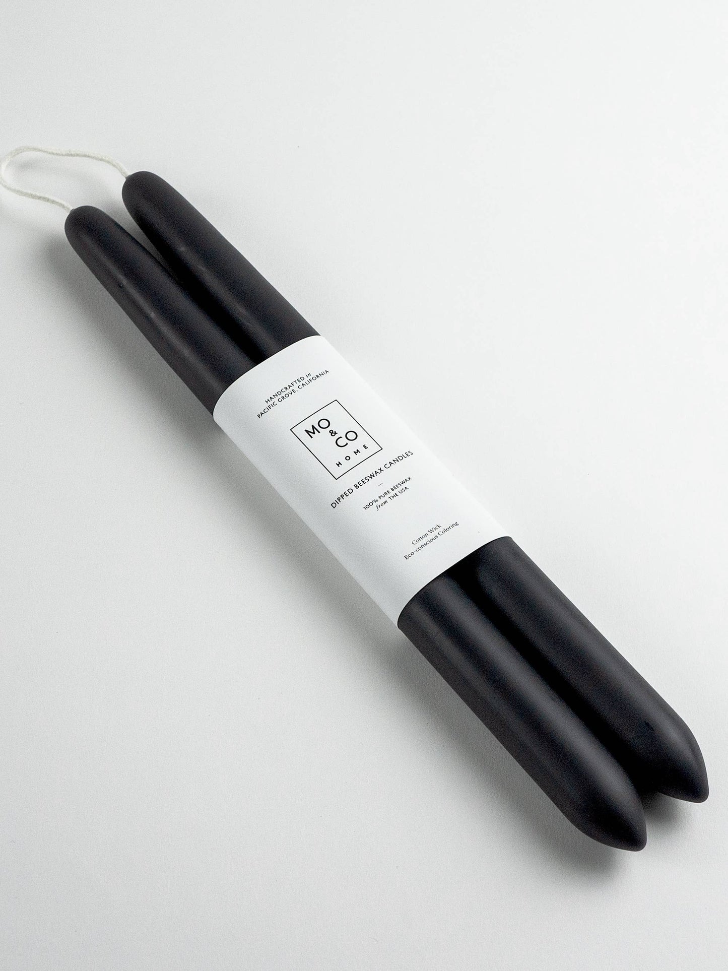 MO & CO HOME BEESWAX DIPPED CANDLES, CHARCOAL 10"