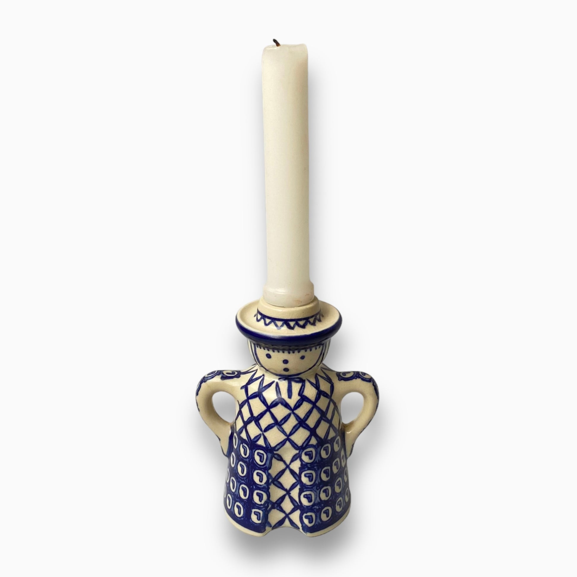 VINTAGE BOLESłAWIEC POTTERY STONEWARE CERAMIC CANDLESTICK