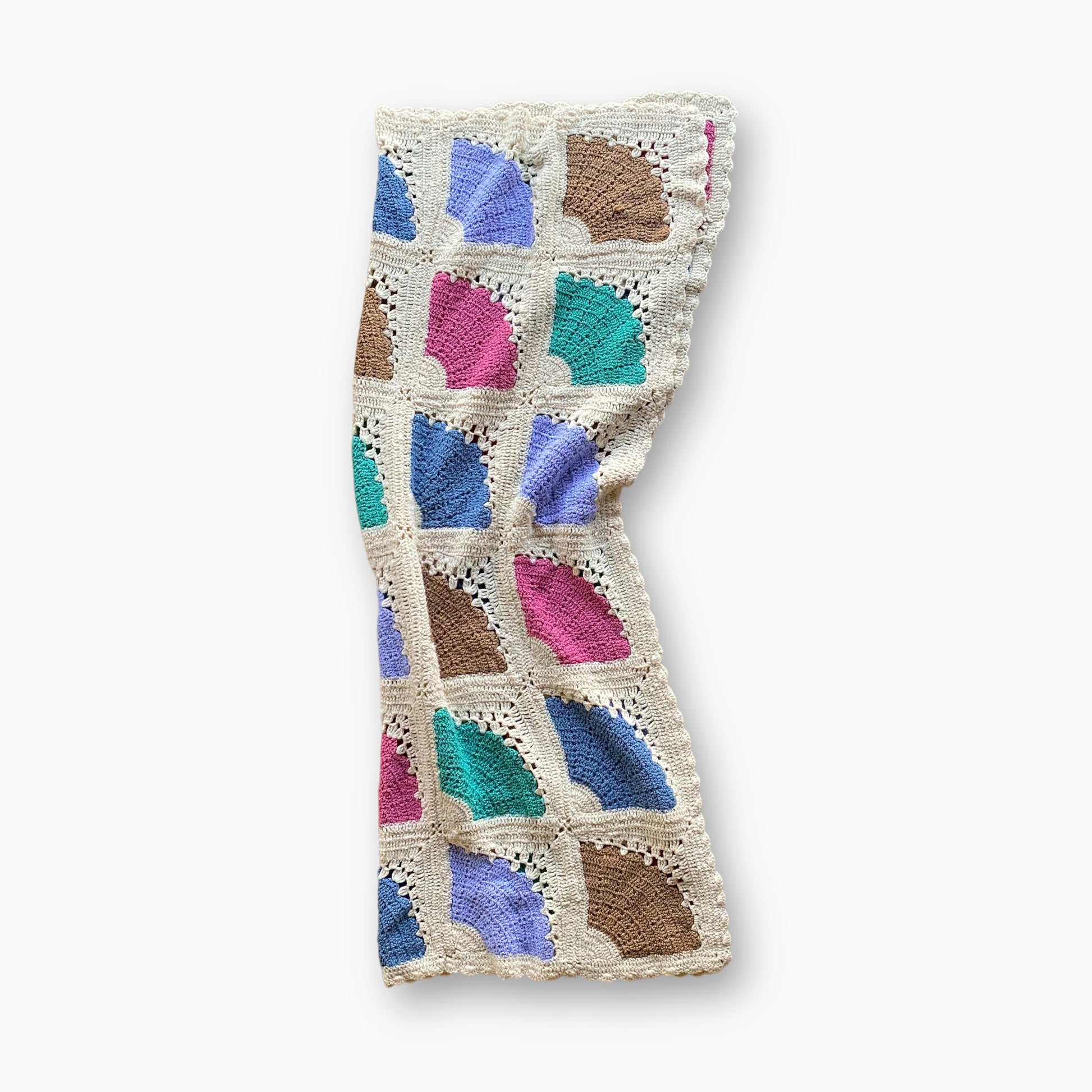 COLORFUL CROCHET FAN AFGHAN