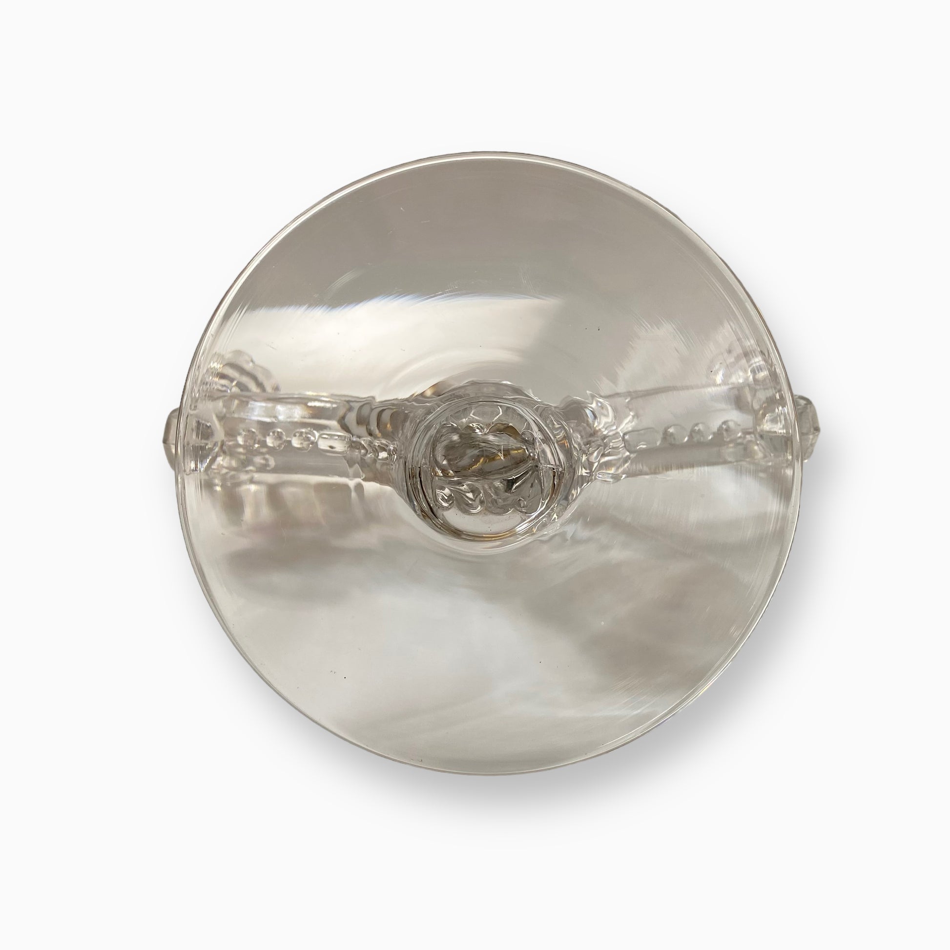 CLEAR TIFFIN GLASS DOUBLE CANDLESTICK