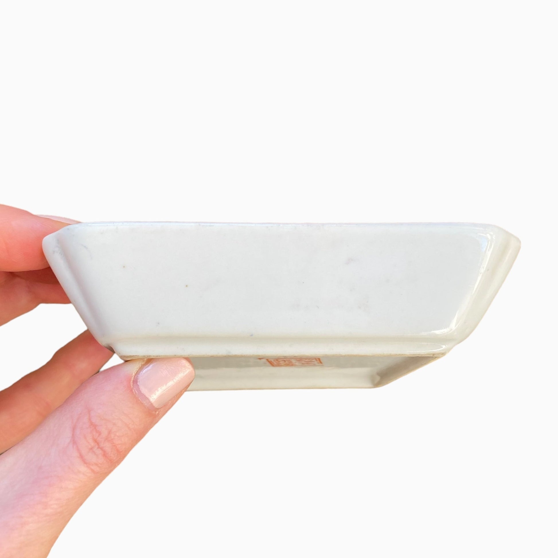 Porcelain Hand Painted Floral Trinket Dish From Macau