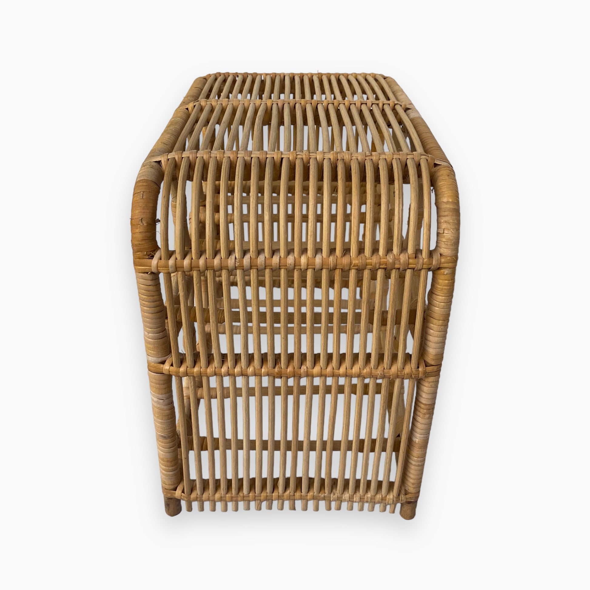 Vintage Boho Rattan Wine Rack 6 Bottles