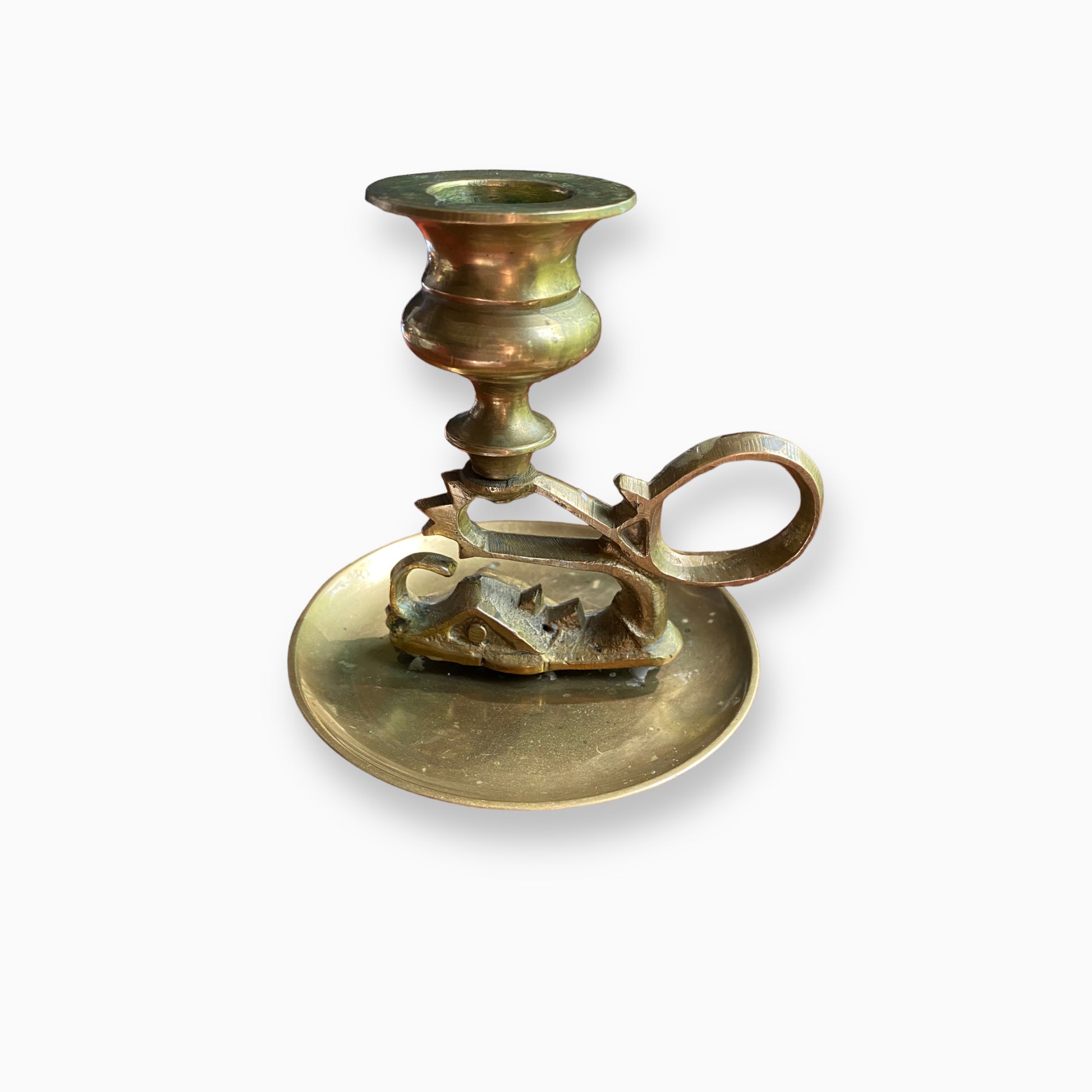 VINTAGE BRASS CHINESE DRAGON CANDLESTICKS