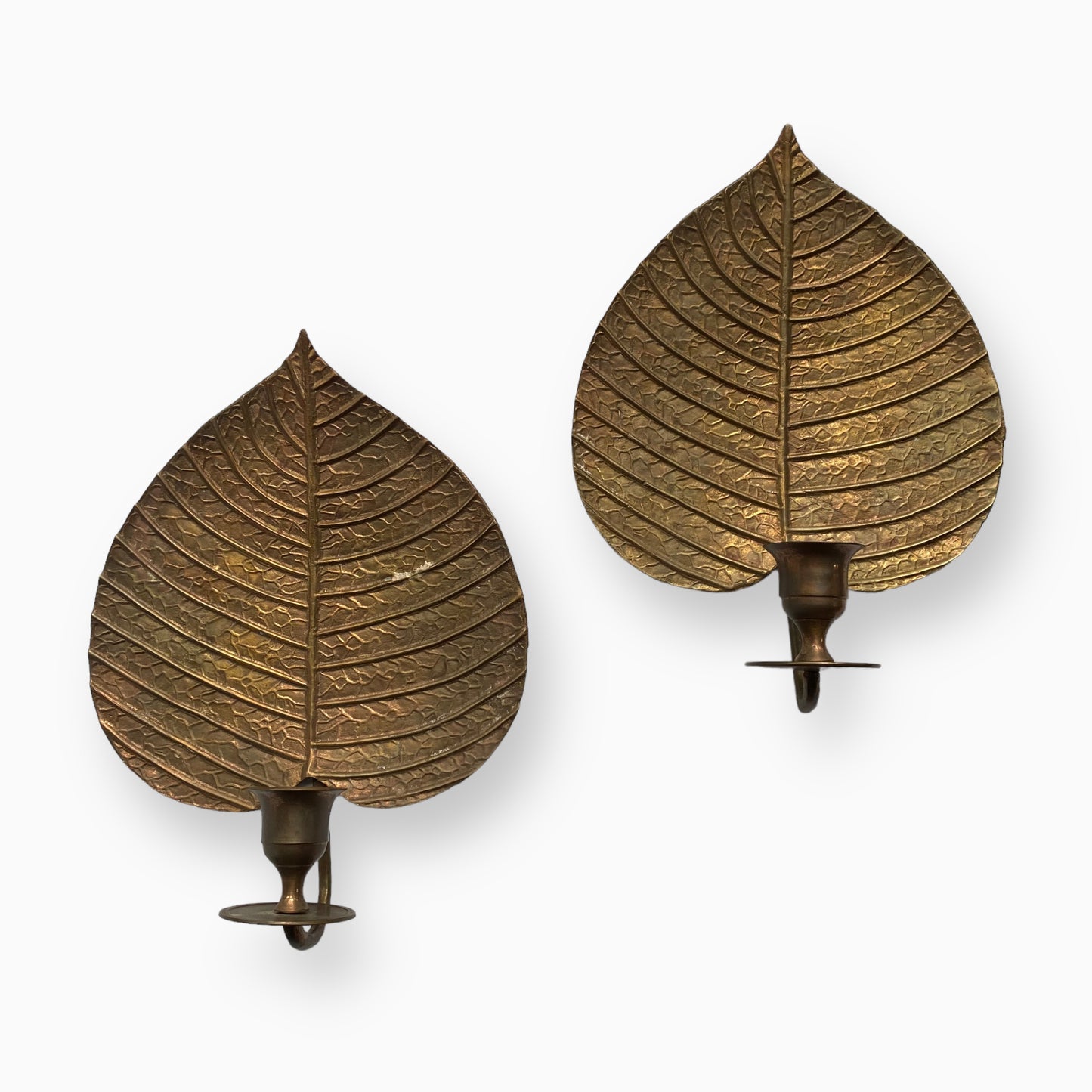 BRASS LEAF CANDLE SCONCES