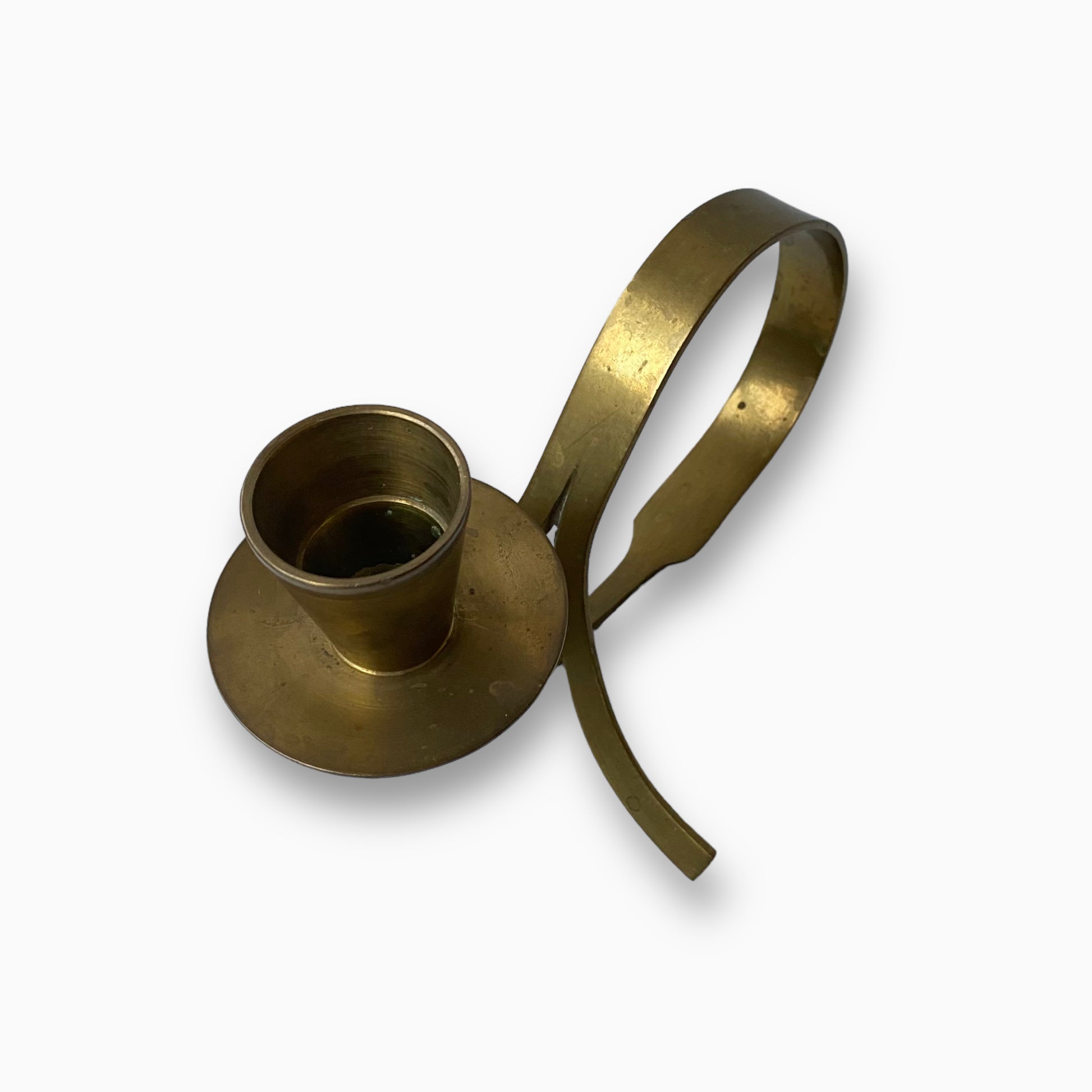 VINTAGE BRASS LOOP CANDLESTICK FROM INDIA