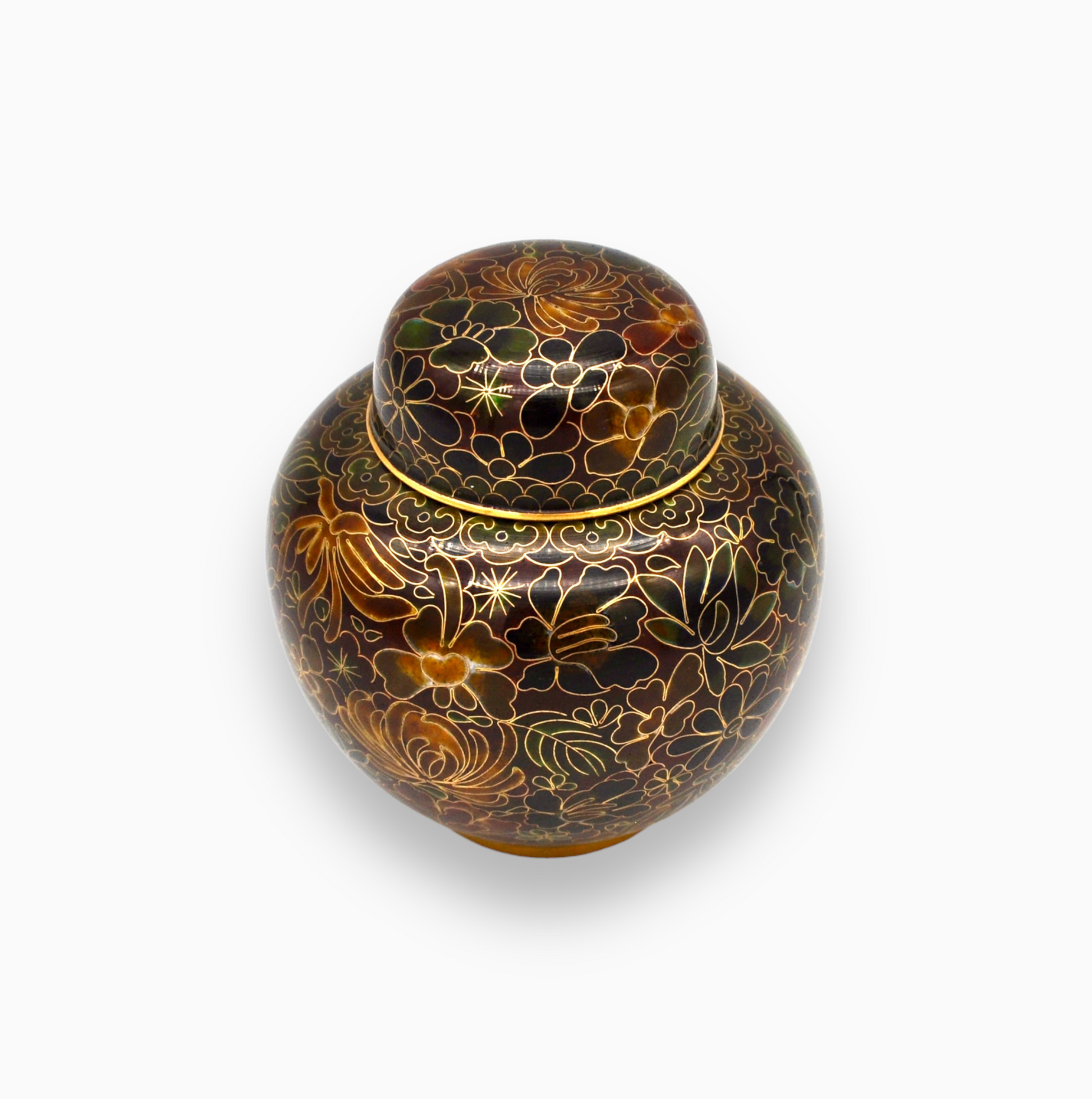 Vintage Floral Cloisonne Jar