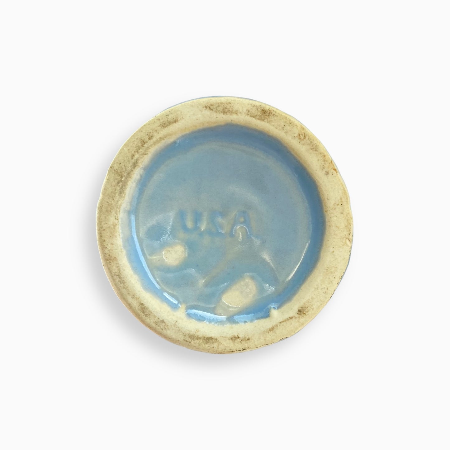 Blue hand art pottery vase