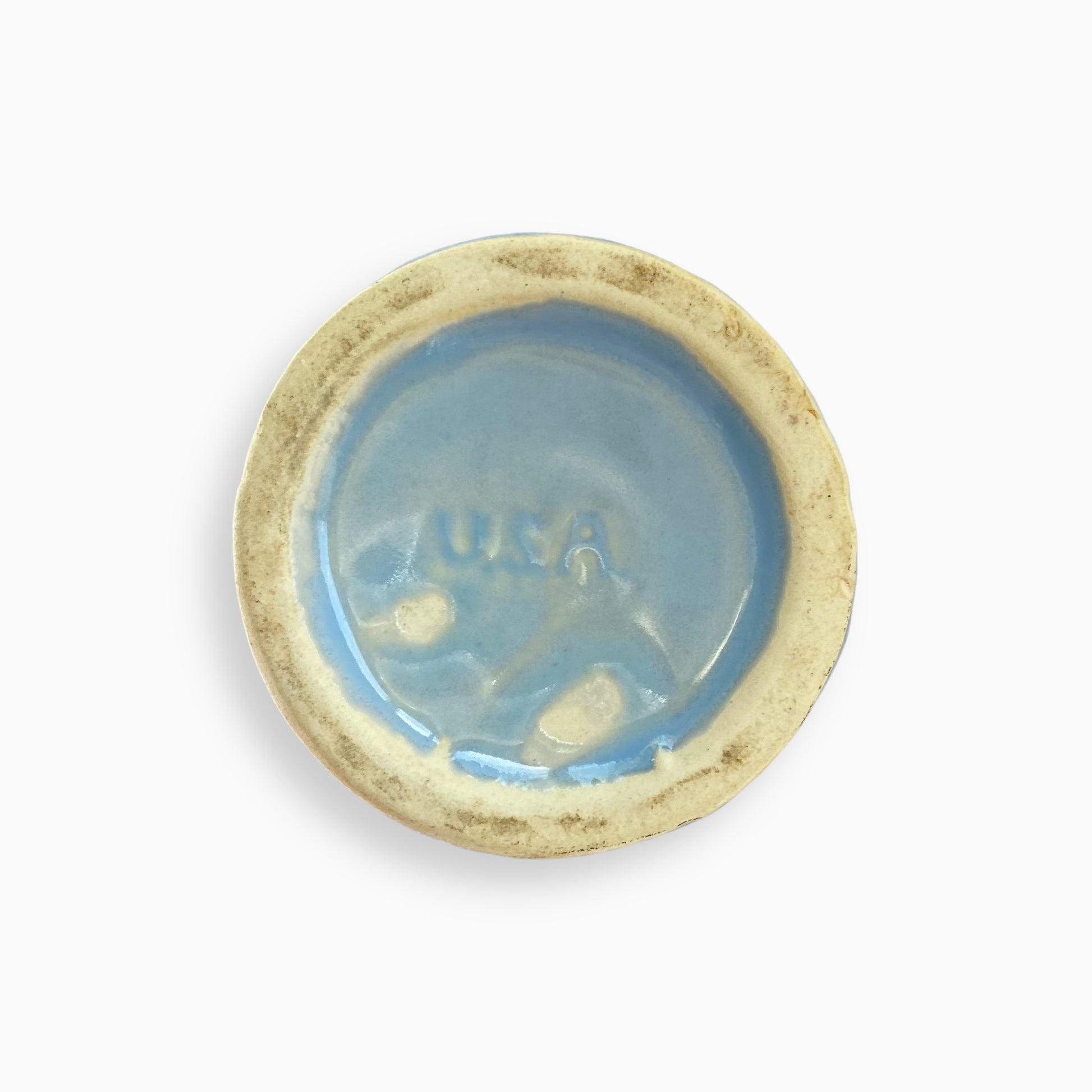 Blue hand art pottery vase