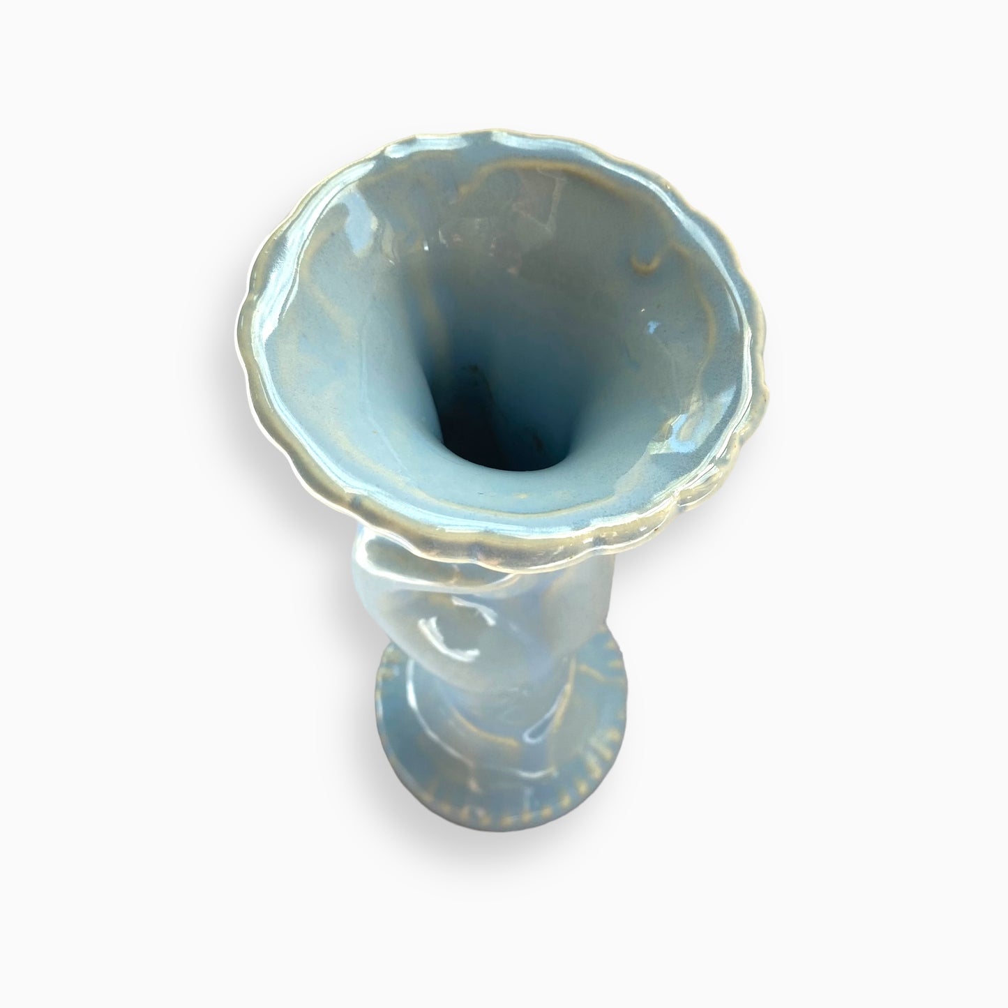 Blue hand art pottery vase