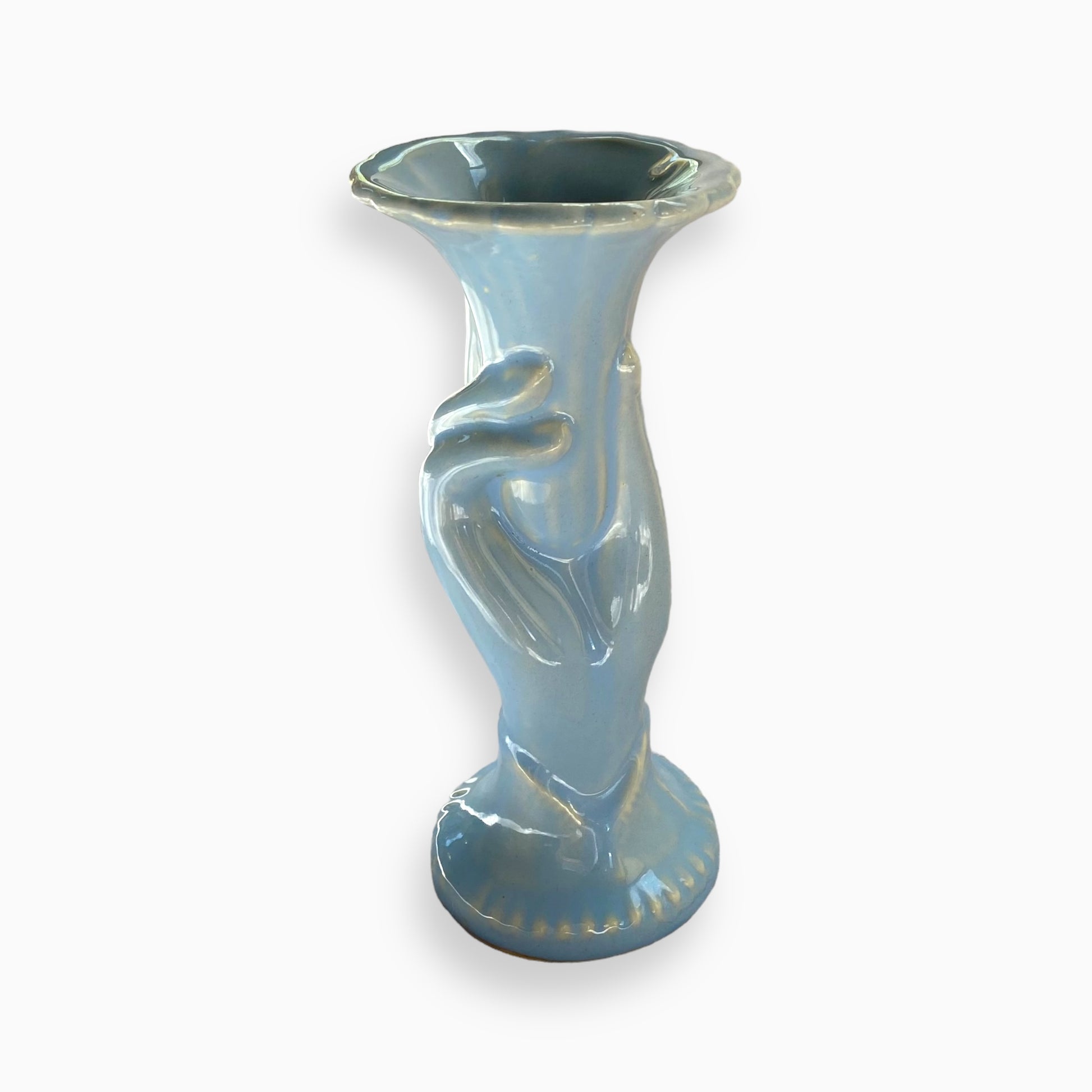 Blue hand art pottery vase