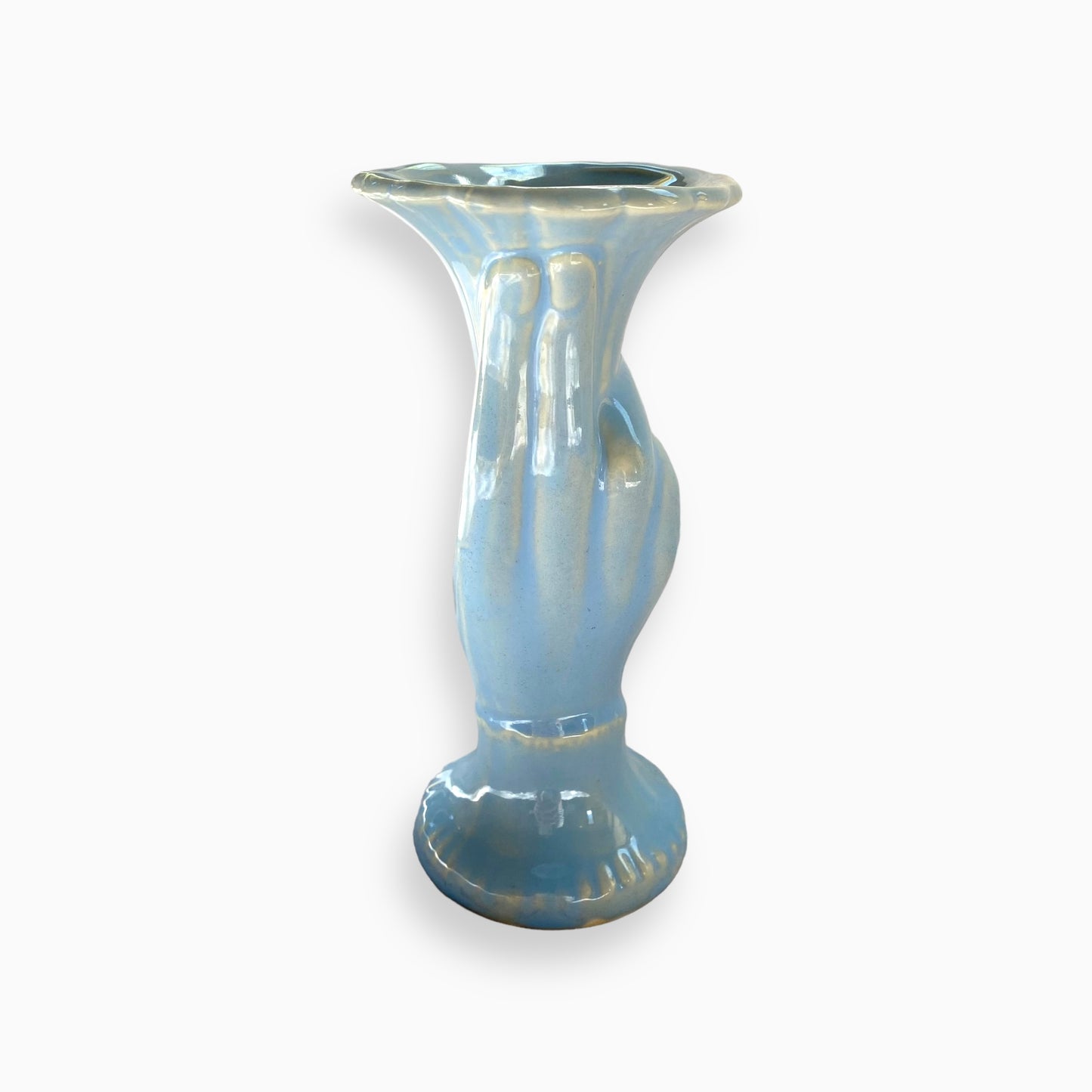 Blue hand art pottery vase