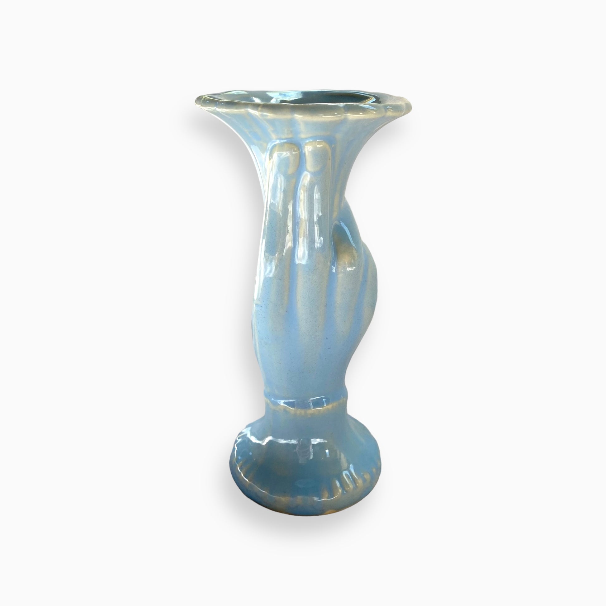 Blue hand art pottery vase