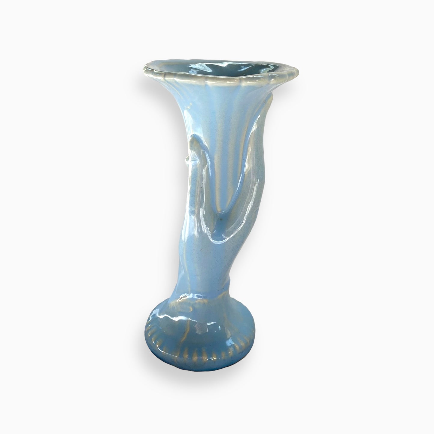 Blue hand art pottery vase