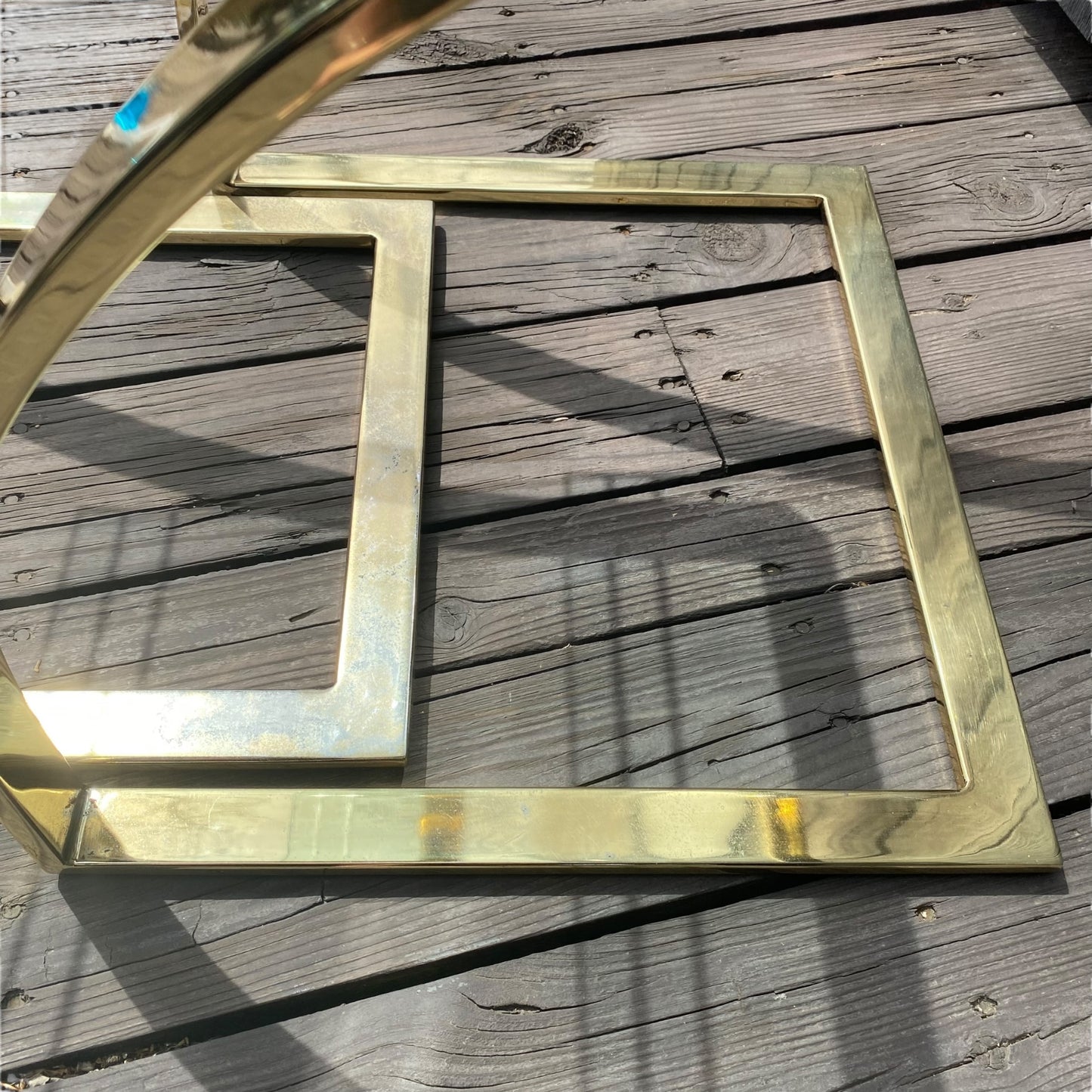 GLASS AND BRASS NESTING TABLES