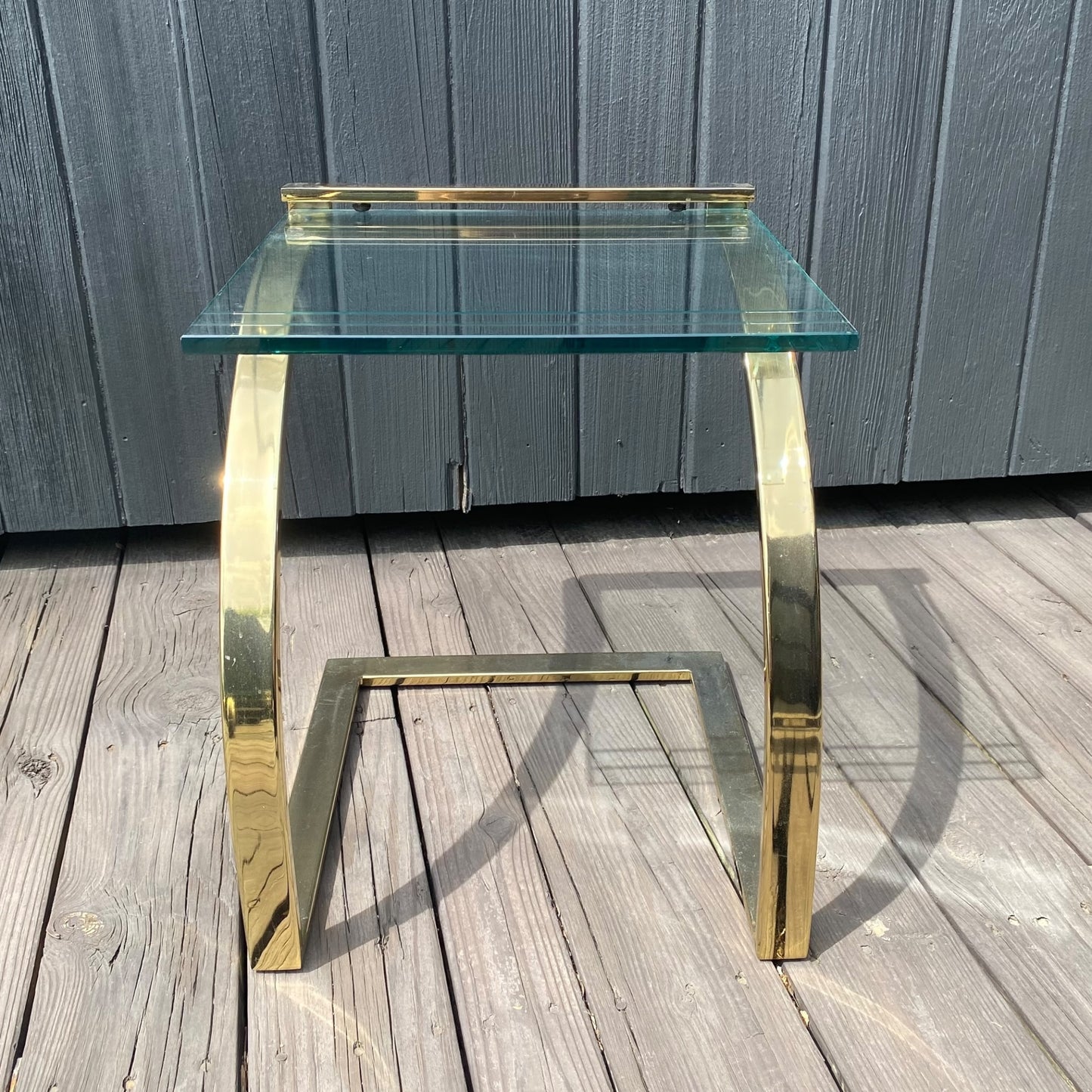 GLASS AND BRASS NESTING TABLES