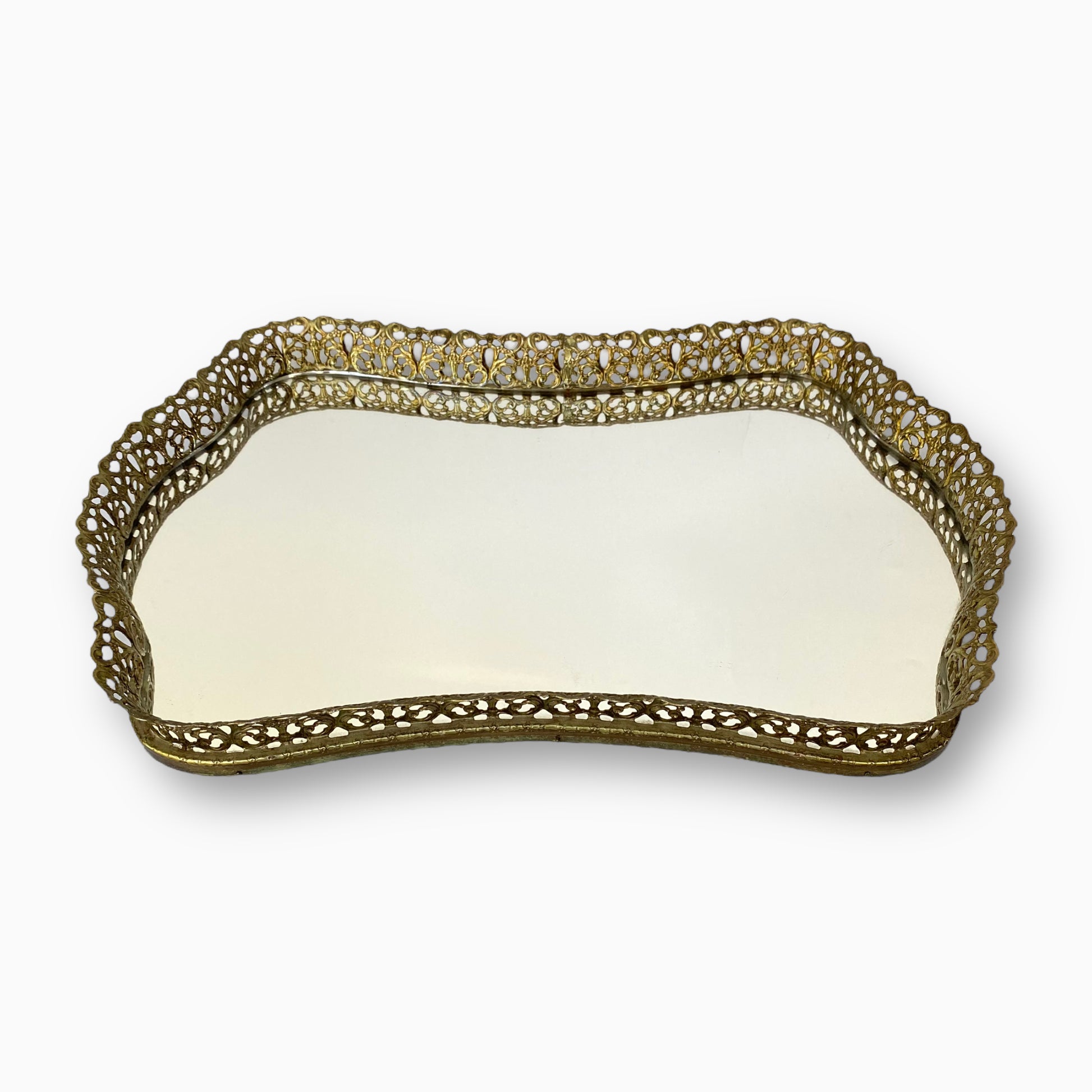 Vintage Hollywood Regency Mirrored Vanity Tray