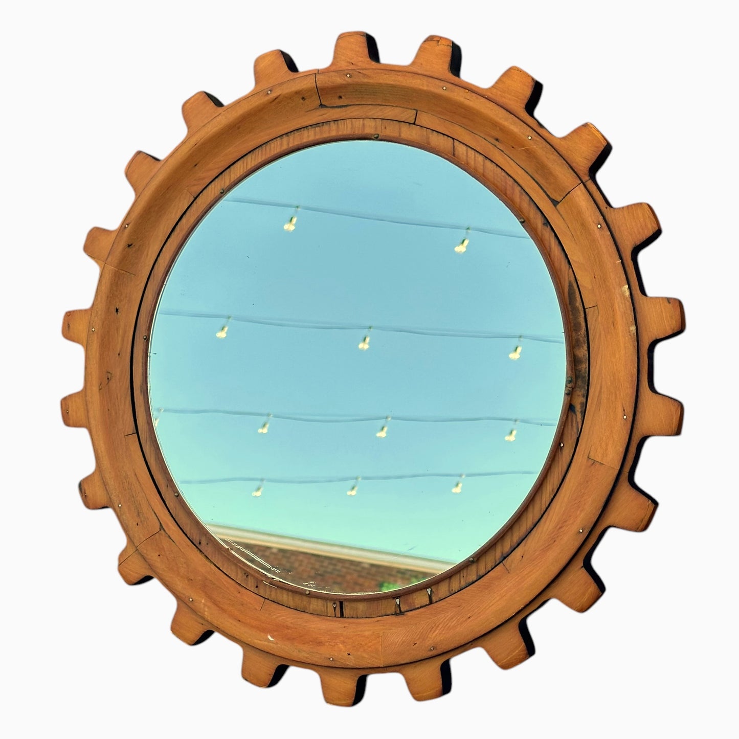 WOODEN COG MIRROR