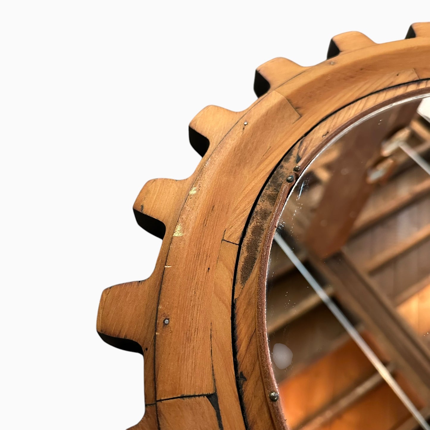 WOODEN COG MIRROR