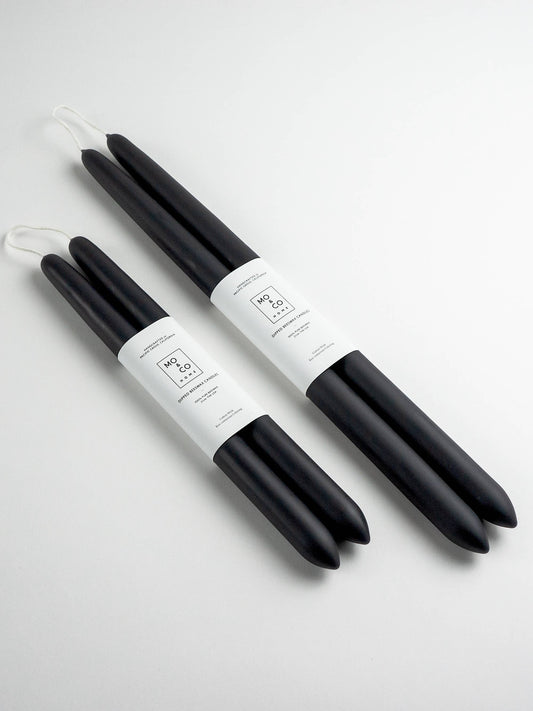 MO & CO HOME BEESWAX DIPPED CANDLES, CHARCOAL 14"