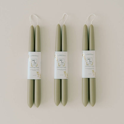 MO & CO HOME BAYBERRY DIPPED TAPER CANDLES, 10"