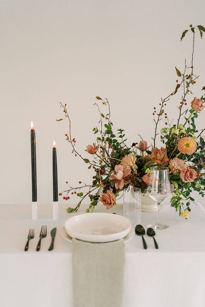 MO & CO HOME BEESWAX DIPPED CANDLES, CHARCOAL 14"