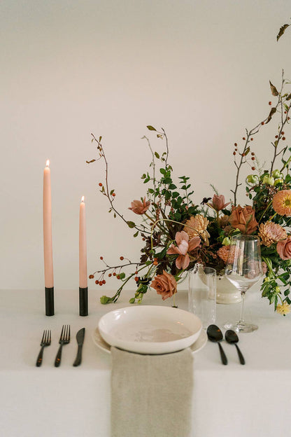 MO & CO HOME BEESWAX DIPPED CANDLES, PINK ROSE 14"