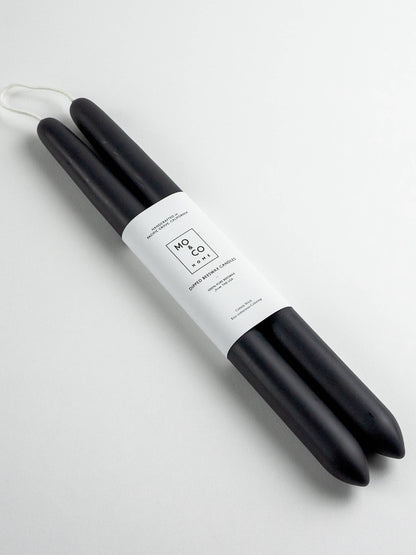 MO & CO HOME BEESWAX DIPPED CANDLES, CHARCOAL 10"