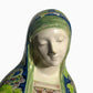 Antique ceramic majolica Madonna Virgin Mary bust made by Angelo Minghetti of Bologna, Italy.