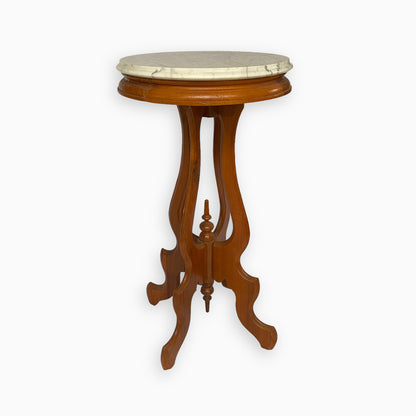 Antique Victorian Marble Top Pedestal Side Table