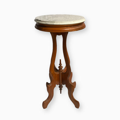 Antique Victorian Marble Top Pedestal Side Table