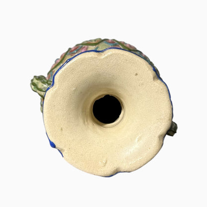 Antique Japanese Satsuma Moriage Pottery Vase