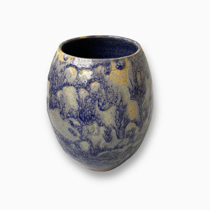 VINTAGE BLUE DRIP GLAZE CERAMIC ART POTTERY VASE