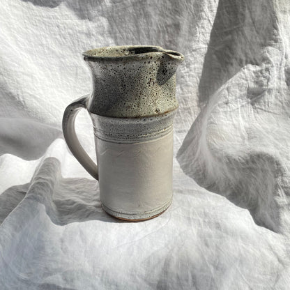 WHITE SPECKLED CERAMIC PITCHER