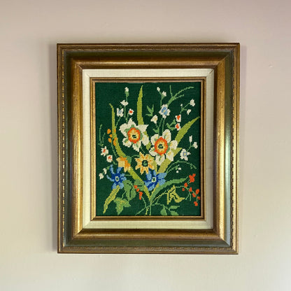 DAFFODIL + IRIS NEEDLEPOINT