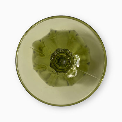 Olive Green Libbey Duratuff Gibraltar Iced Tea Pressed Glass Goblets