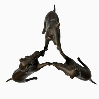 METAL BUCKING HORSES SCULPTURE