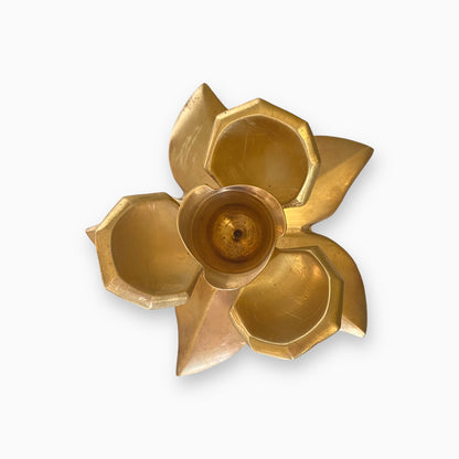 BRASS ROSE CANDLESTICK