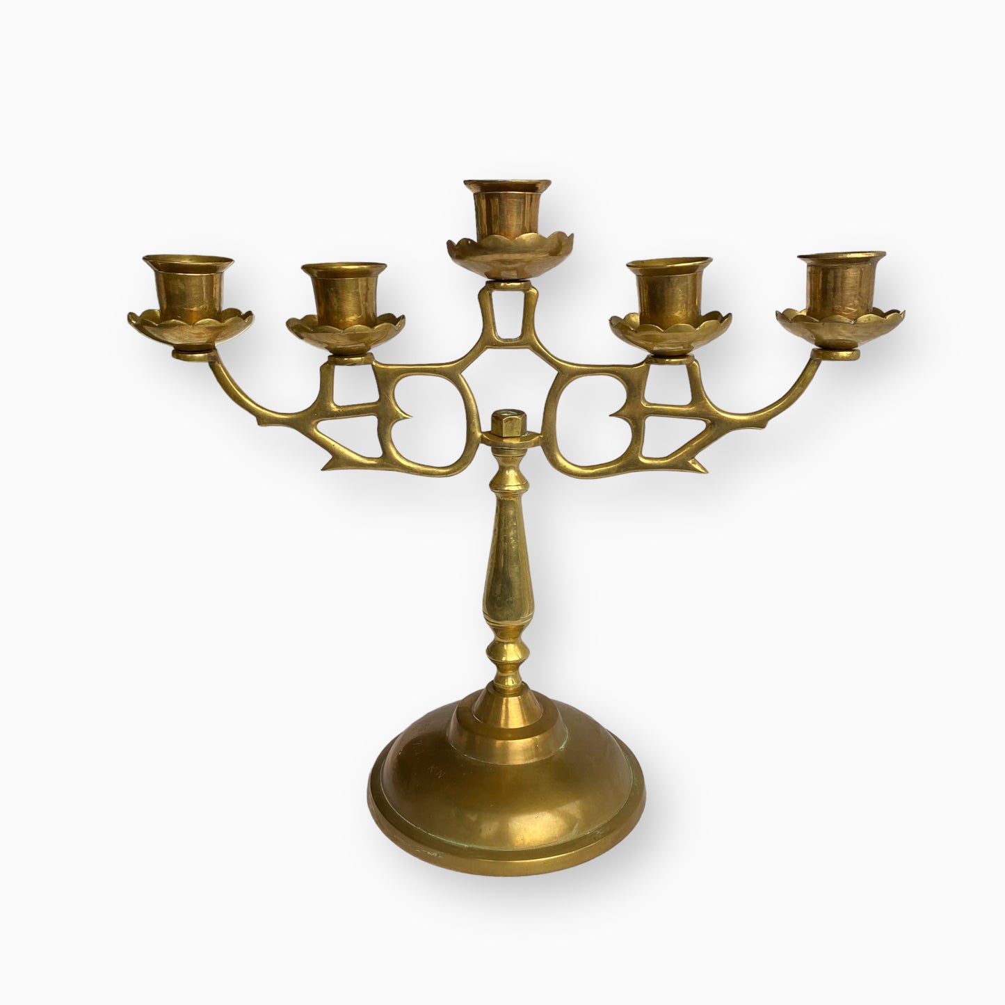 FIVE ARM BRASS CANDELABRA