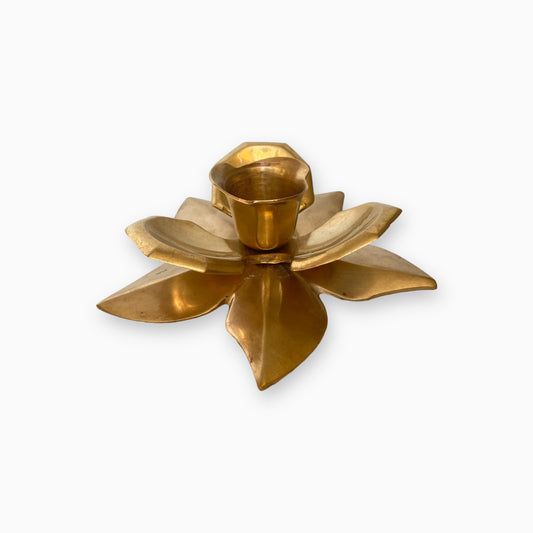 BRASS ROSE CANDLESTICK