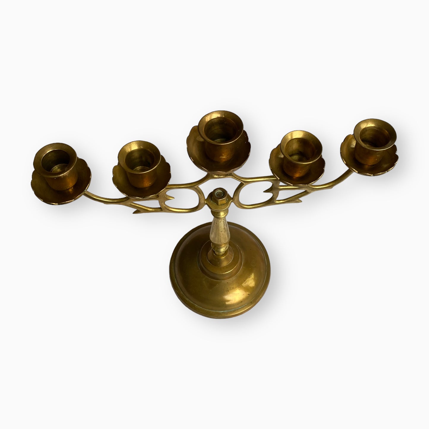 FIVE ARM BRASS CANDELABRA