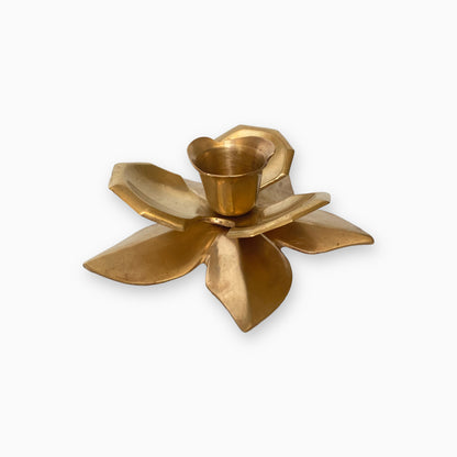BRASS ROSE CANDLESTICK