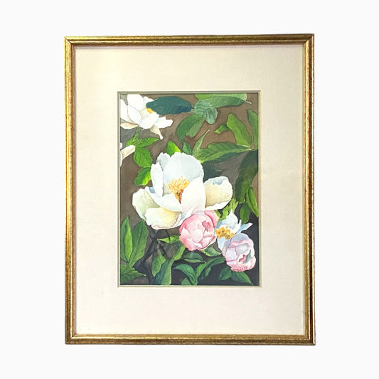 WHITE PEONIES WATERCOLOR
