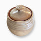 TAN CERAMIC CANISTER WITH LID