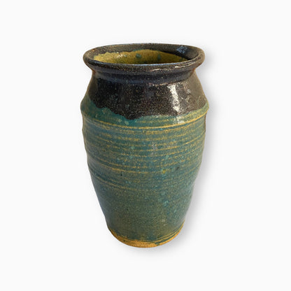 TEAL GLAZE POTTERY VASE