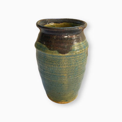 TEAL GLAZE POTTERY VASE