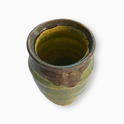 TEAL GLAZE POTTERY VASE