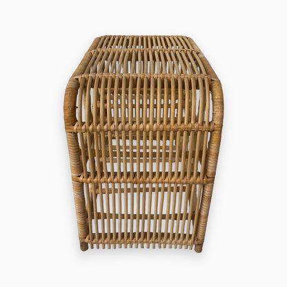 Vintage Boho Rattan Wine Rack 6 Bottles