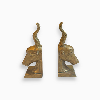 Vintage Brass Antelope or Gazelle Bookends