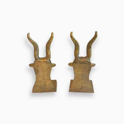 Vintage Brass Antelope or Gazelle Bookends